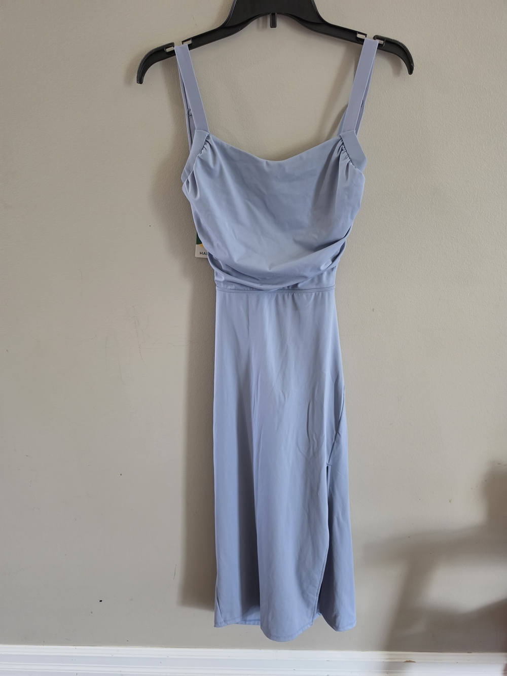 NWT Halara Snowflake Blue Ruched Lace-Up Back Midi Dress Size M